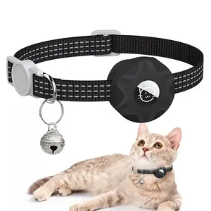 Anti-Lost Pet Cat Dog Collar For Apple Airtag Protective Tracker Positioning Collar Reflective Pet For AirTag Case Collars