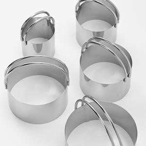 Juego de moldes para pasteles de acero inoxidable, 5 piezas, con doble asa, moldes para mousse, herramientas de repostería duraderas para pastelería - Product Image 1