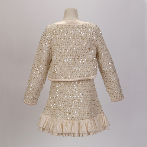 Ensemble en tweed haut de gamme pour jeunes filles avec détail nœud pour banquet - Product Image 2