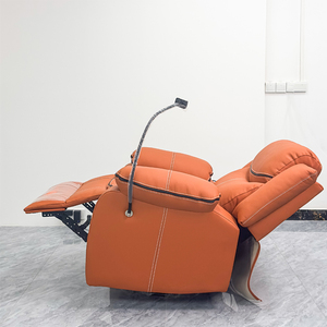 Sillón <span class=keywords><strong>Reclinable</strong></span> Multifuncional Moderno para Sala de Estar o Dormitorio, Sillón de Masaje Eléctrico de Cuero <span class=keywords><strong>Gris</strong></span> - Product Image 6