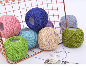 N. ° 6 hecho a mano DIY encaje primavera y verano nuevo tejido seda algodón lana bolas piel agradable ganchillo teñido a mano estilo de hilo de <span class=keywords><strong>moda</strong></span> - Product Image 4