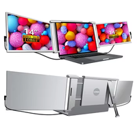 Écran d'extension pour ordinateur portable, triple moniteur, 14 pouces, Plug and Play, moniteur pliable pour ordinateur portable, extension d'écran pour ordinateur portable