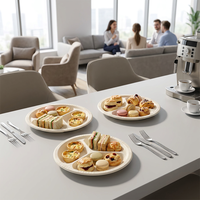 Assiettes jetables en amidon de maïs de 10 pouces à 3 compartiments, robustes, réutilisables, écologiques, pour la restauration
