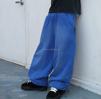 Pantalon de survêtement ample en molleton de coton épais délavé au soleil pour homme, grande taille, style sportswear
