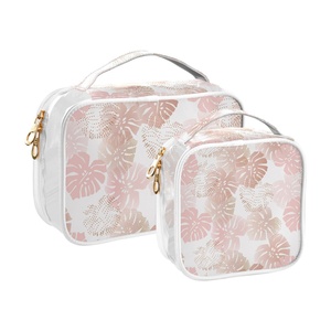 Trousse de Toilette Imperméable 2 Pièces Transparente en PVC avec Fermeture Éclair, Personnalisable avec Logo – Nouveauté Très Demandée - Product Image 1