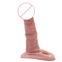 Antpop RX1038 Dildo en silicone transparent pour adultes avec ventouse, 100% étanche et texture réaliste pour la masturbation féminine