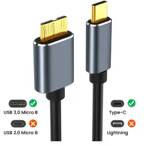 USB C To Micro B 3.0 Cable Charger Cord Compatible With Toshiba Seagate WD West Digital External Hard Drive