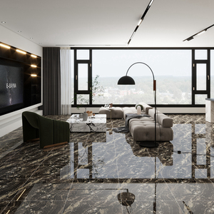 <strong>60x60</strong> Gloss <strong>Black</strong> and Gold Marble Ceramic <strong>Porcelain</strong> Marble <strong>Floor</strong> <strong>Tile</strong> Luxury for Interior - Product Image 5