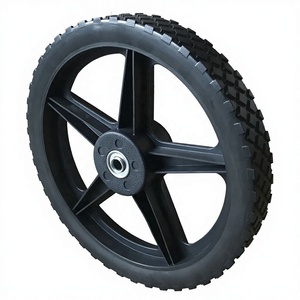 Ruedas de 14 pulgadas para cortacésped, ruedas pequeñas de plástico de 14'' <span class=keywords><strong>con</strong></span> neumáticos para cultivadores de jardín y carros de lavado a presión - Product Image 1