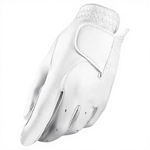 Gants de golf pour homme en cuir de chèvre blanc respirant de haute qualité, pour droitier, avec logo personnalisable et fermeture à enfiler, pour le sport - Product Image 4
