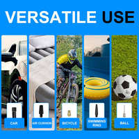 Compresseur d'air portable sans fil ABS 50W 20L/min 150 PSI avec manomètre numérique et lumière d'urgence pour voiture et vélo