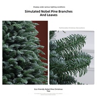 Sapin de Noël Nordique Artificiel Luxueux Nobelson 15/18/21 Mètres avec Éclairage Automatique et Grands Ornements en Plastique