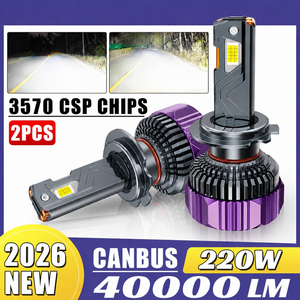 อุปกรณ์ตกแต่งรถยนต์ หลอดไฟ LED สามหลอดทองแดง 220W รุ่น Faros 9005 9006 หลอดไฟรถยนต์ H1 H3 H4 H7 H11 ไฟหน้า LED สำหรับรถยนต์ - Product Image 2