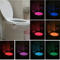 Vente - Capteur de mouvement PIR - 8 couleurs changeantes - Lampe LED pour WC - Pour la maison