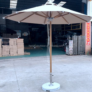 Parapluie d'extérieur en bois massif à poteau central en bois dur à poteau droit Parapluies de villa jardin de loisirs <span class=keywords><strong>parasol</strong></span> de protection UV ensoleillé - Product Image 1