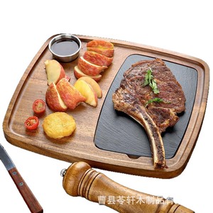 Wholesale wooden <b>dinner</b> plates, steak <b>trays</b>, breakfast plates, bread boards, wooden Western-style <b>dinner</b> <b>trays</b>, acacia wood - Product Image 5
