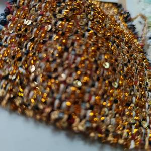 Vàng Sáng Bóng Đặc Biệt Sợi <span class=keywords><strong>100</strong></span> <span class=keywords><strong>Polyester</strong></span> Trang Phục Vải Đẹp Sáng Bóng Kim Loại Lấp Lánh Tweed Quần Áo Và Nhà Dệt - Product Image 5