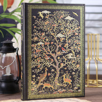 Carnet de notes artistique de style chinois à couverture rigide avec motif Arbre de Vie gaufré or rétro, idéal pour étudiants, bureau ou comme cadeau
