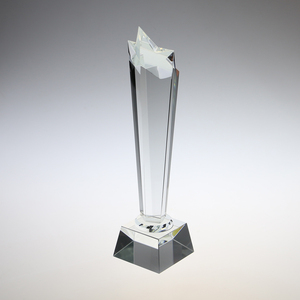 Trofeo de estrella de cristal con cristal K9 de moda, motivo de llama de murciélago pulido tallado para decoración del hogar, regalos de negocios, recuerdos - Product Image 3