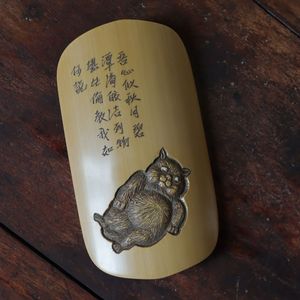 Ensemble de cuillères à thé en bambou, deux pièces, incrustation de jade sculpté, accessoires pour la cérémonie du thé, respectueux de l'environnement - Product Image 4