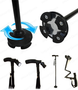 New Style Foldable Portable Aluminum Alloy Hiking Cane Led Lights Universal Base Anti-slip <strong>Rehabilitation</strong> <strong>Therapy</strong> <strong>Supplies</strong> - Product Image 4
