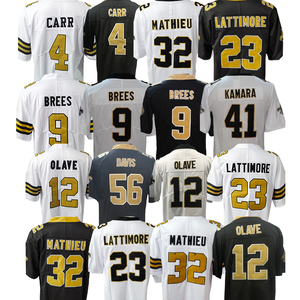 Maillot de football américain cousu en gros à bas prix New <span class=keywords><strong>Orleans</strong></span> 4 Carr 7 Hill 12 Olave 23 Lattimore 32 Mathieu 56 Davis - Product Image 2