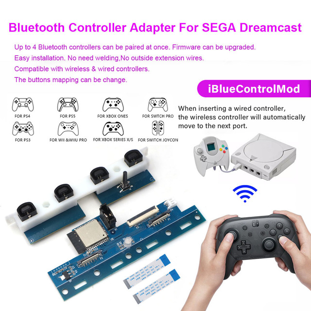 Hispeedido Built-in Wireless  Internal Adapter iBlueControlMod For SEGA Dreamcast Console