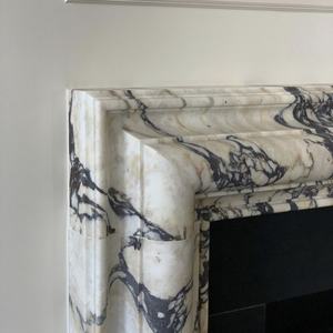 Cheminée en marbre pour alto Calacatta personnalisée sur fond blanc avec veines noires Design moderne pour salon <span class=keywords><strong>de</strong></span> luxe - Product Image 4