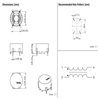 Filtre d'électrostatique de mode commun Texasia 7446723001 7446722002 7446722004 7446722007 250V AC 1.2-47mH Groupe LFMH