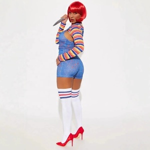 <span class=keywords><strong>Disfraz</strong></span> de Halloween Fright para <span class=keywords><strong>mujer</strong></span>, muñeco asesino espeluznante, mono de manga larga con arcoíris, <span class=keywords><strong>disfraz</strong></span> de <span class=keywords><strong>terror</strong></span> - Product Image 3