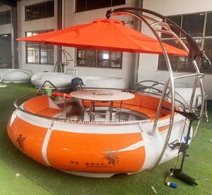 Bote Eléctrico <span class=keywords><strong>para</strong></span> 10 Personas con <span class=keywords><strong>Barbacoa</strong></span>, Mesa de Comedor y Sombrilla <span class=keywords><strong>para</strong></span> Lago, Muelle y Resort - Product Image 5