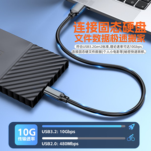 สายเคเบิลข้อมูลคาร์เพลย์ประเภทซีเป็นยูเอสบีเอความเร็วสูง 10Gbps ชาร์จเร็วสำหรับรถยนต์พร้อมวัสดุป้องกันแบบถักสีดำสีเทา - Product Image 4