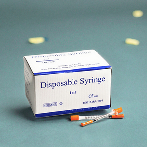 Sterile 1ml 0.5ml Plastic Insulin <strong>Syringes</strong> Safety <strong>Needles</strong> Medical Disposable Diabetic Patients EOS Disinfecting Type Class II - Product Image 3