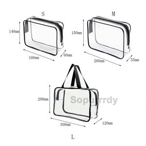Sac en plastique transparent imperméable avec logo personnalisé pour le shopping, fermeture à glissière, résistant au sable, grand sac cosmétique transparent, sac de rangement de plage - Product Image 2