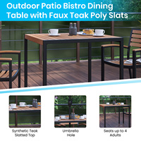 Ensemble table et chaises de salle à manger de haute qualité 7 pièces pour terrasse de jardin de restaurant extérieur