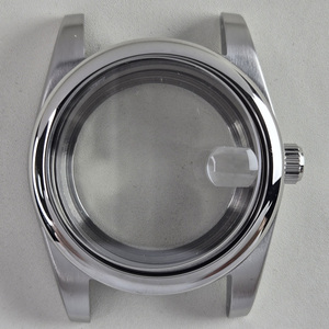 Boîtier de montre en acier inoxydable poli de 39 mm compatible avec le mouvement automatique mécanique <span class=keywords><strong>Seiko</strong></span> NH35A, étanche à 100 m, pièces de montre - Product Image 3