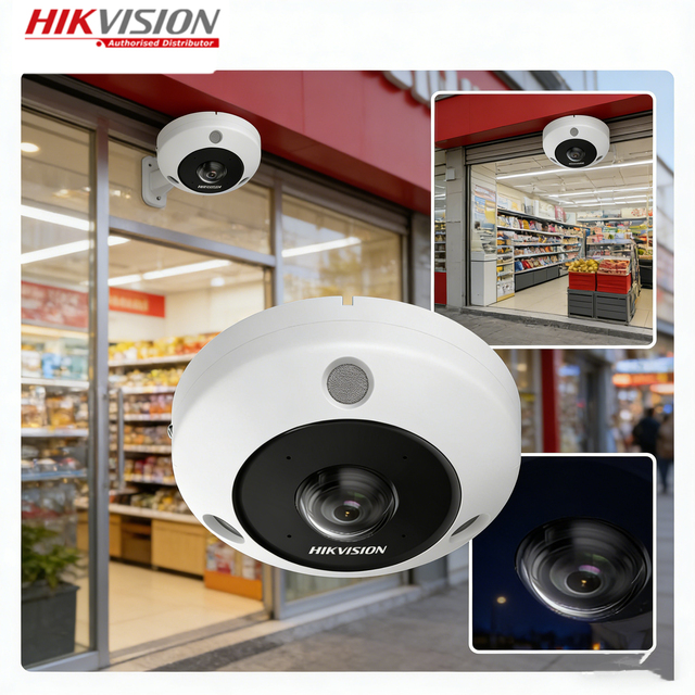 Hikvision Good Visibility Panomorph Lens DS-2CD63C5G1-IVS 12 MP DeepinView Counts People Fisheye Network Camera IP67 IK10 clear