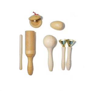 Juego de Instrumentos de Percusión de Madera al por Mayor con Maracas, Claves y Campanas para la Educación Musical y el Juego de Niños - Product Image 1