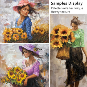 Décoration murale, peinture à l'huile sur toile, <span class=keywords><strong>couteau</strong></span> à palette, <span class=keywords><strong>fleurs</strong></span>, impressionnisme, peinture moderne peinte à la main - Product Image 5