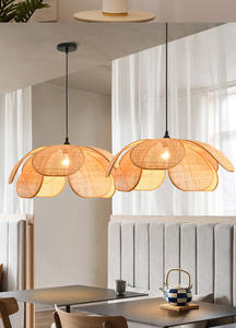 Luminaire suspendu en rotin de style moderne, art floral oriental rêveur, lampe de plafond créative inspirée des fleurs pour une <span class=keywords><strong>d</strong></span>écoration élégante du salon - Product Image 6