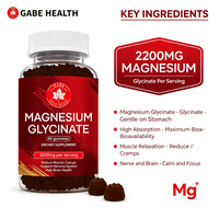 Gummies personnalisées de glycinate de magnésium 2200mg, 60 unités, haute puissance, soutien à la relaxation musculaire, santé cérébrale, calme, concentration, sommeil, OEM
