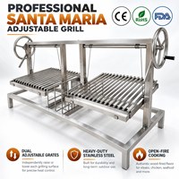 Grill professionnel Santa Maria avec deux grilles réglables indépendamment et deux volants manuels