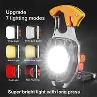 Mini lampe torche LED magnétique avec sifflet, design portable en aluminium, 7 modes d'éclairage, indice de protection IP55, comprend un ouvre-bouteille