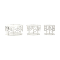 Nouveauté 2025 Support à gâteau en acrylique blanc cristal LEXI Moderne Transparent Décoration de table de dessert de mariage Ornements romantiques