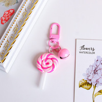 Porte-clés sucette arc-en-ciel créatif-Porte-clés alimentaire réaliste en forme de bonbon en argile polymère fait à la main pendentif en résine acrylique doux