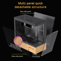Boîtier PC en bois Lovingcool OEM avec verre trempé, boîtier d'ordinateur de jeu, boîtier de PC de bureau avec d'excellentes performances de jeu