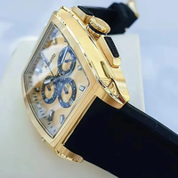 Montre Chronographe à Quartz pour Homme, Boîtier Doré, Cadran Multifonction, Bracelet en Silicone et Métal, Tendance Quotidienne et Soirée