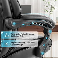 Chaise de bureau de direction à dossier haut, pivotante, en cuir, avec repose-pieds, ergonomique, fauteuil de direction avec repose-pieds