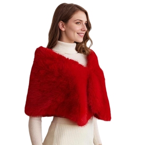 Châle de mariage élégant en fausse fourrure de renard pour femme, écharpe chaude et moelleuse pour l'hiver, idéal pour les fêtes et le Nouvel An - Product Image 5