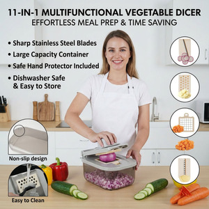11 en 1 coupe-légumes <span class=keywords><strong>cuisine</strong></span> salade outil avec conteneur accessoires <span class=keywords><strong>de</strong></span> <span class=keywords><strong>cuisine</strong></span> trancheuse coupe oignon hachoir Dicer - Product Image 1